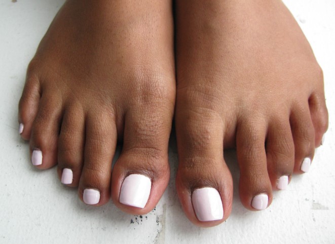 Feet with beautiful nail polish